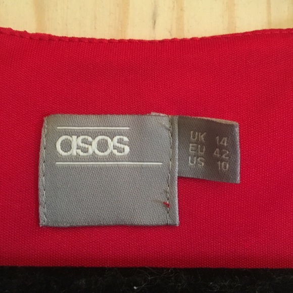 ASOS red lace drop waist dress - Picture 3 of 3